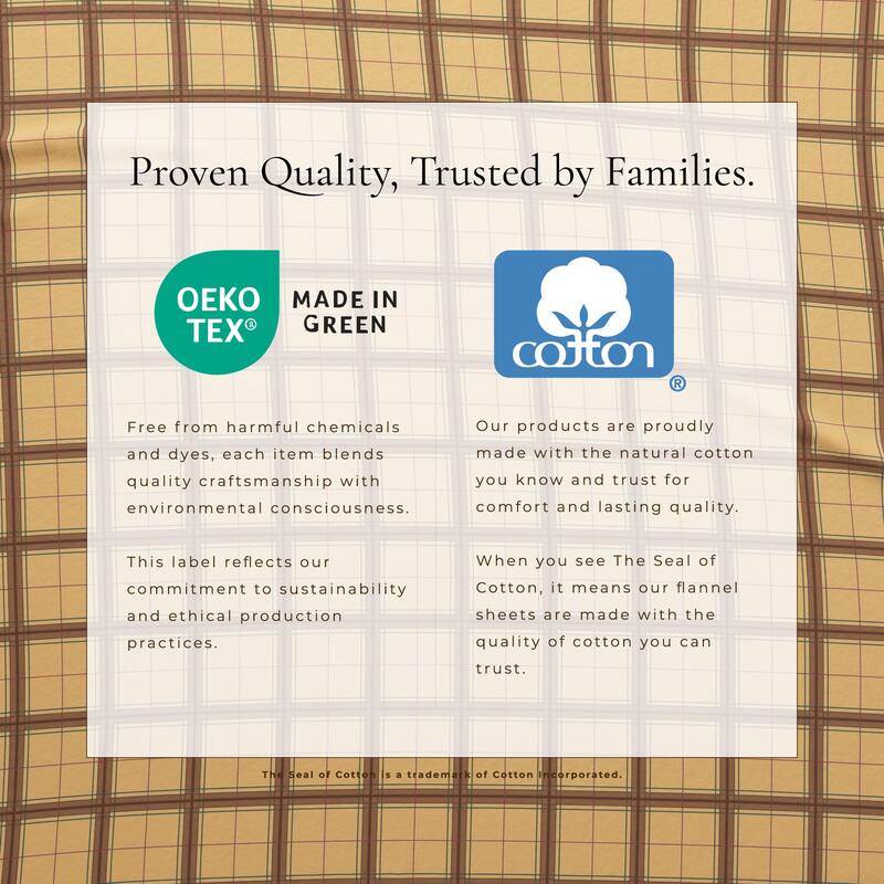 Linery & Co. Ultra-Soft Turkish Cotton Plaid Flannel Sheet Set