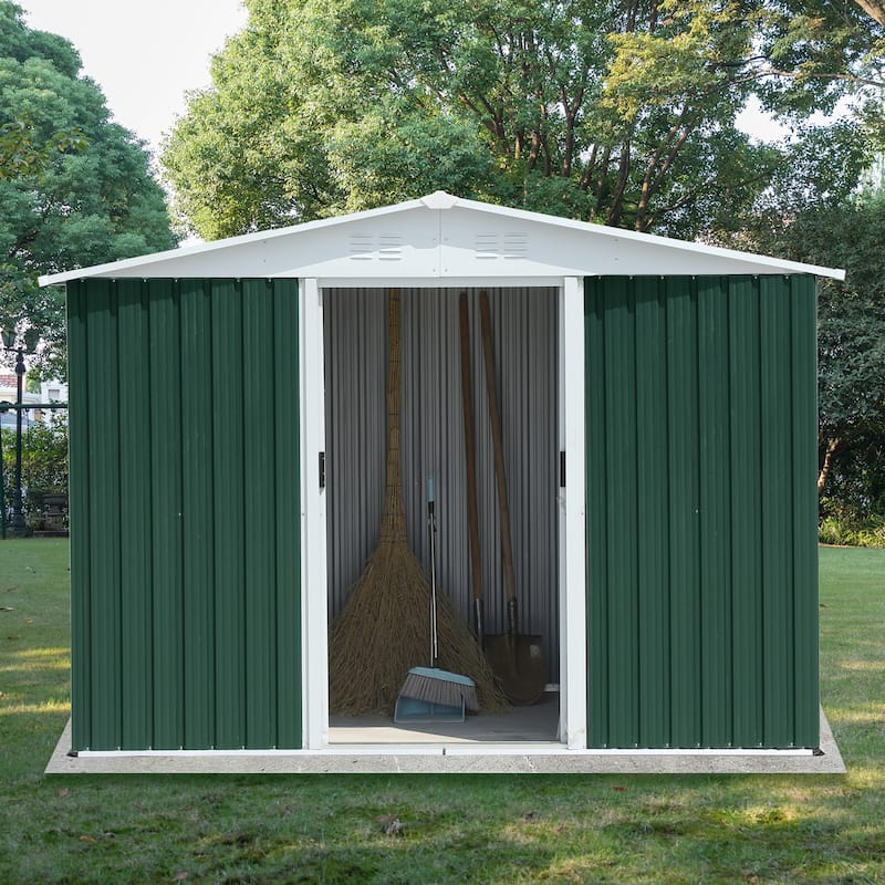 Rust-roof Steel Storage Shed with Waterproof Panels & Sliding Lockable Door Garden Shed Pet Shed Tool Shed