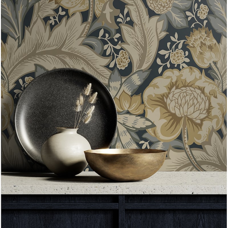 Seabrook Designs Acanthus Garden Nonwoven Unpasted Wallpaper