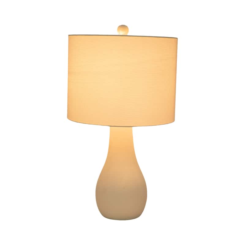 Sagebrook Home Ceramic 24" Table Lamp, White - Stylish Table Lamp for Cozy Evenings, Premium Quality, Set of 2 - 13" x 13" x 24"