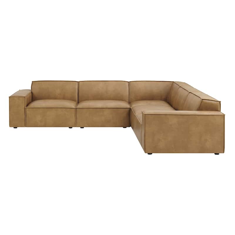 Restore 5-Piece Vegan Leather Modular L-Shaped Sofa