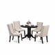 preview thumbnail 27 of 25, Dinette Room Set Includes Dining Table and Button Tufted Back Linen Fabric Chairs (Finish and Pieces Option)
