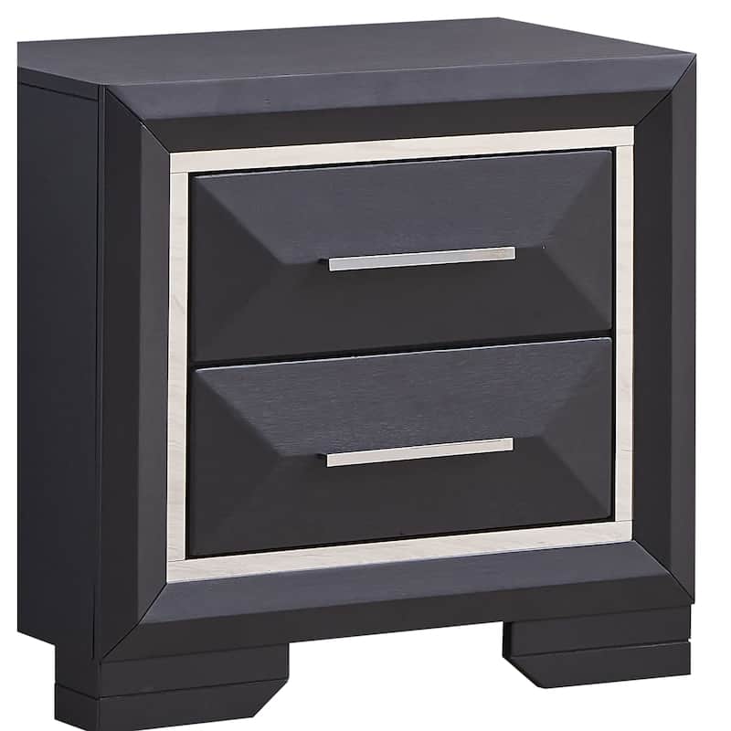 Modern Bedroom Cabinet with Two Drawers Storage Nightstand Bedside Table for Bedroom