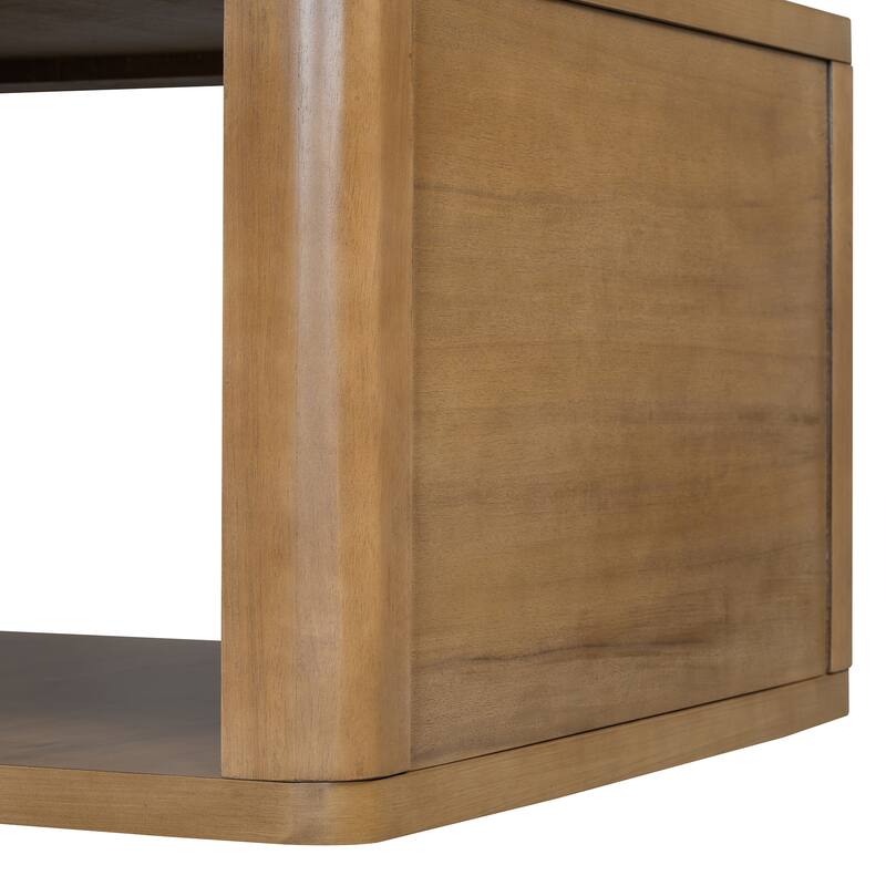 30.8" MDF Coffee Table with Half-Open Storage