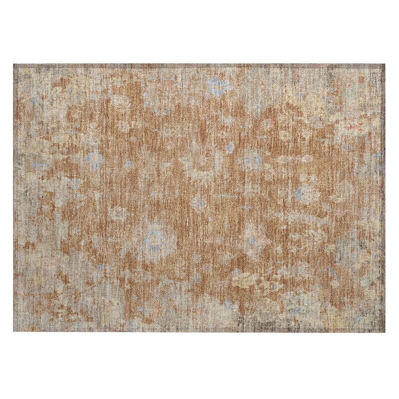 Machine Washable Indoor/ Outdoor Vintage Traditional Chantille Rug