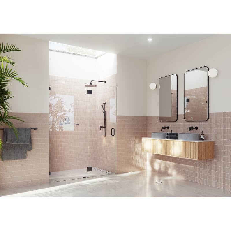Glass Warehouse GW-GH-62.75 Halo 78" High x 62-3/4" Wide Hinged - Matte Black