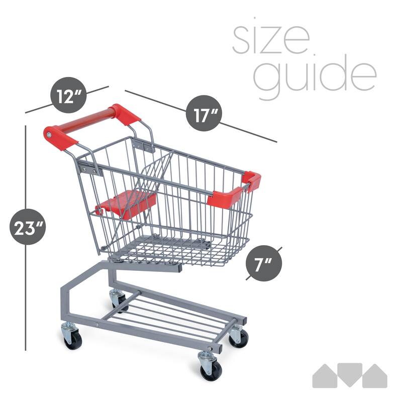 Milliard Toy Shopping Cart for Kids, Toddler Shopping Cart Toy - 23" x 12" x 17"