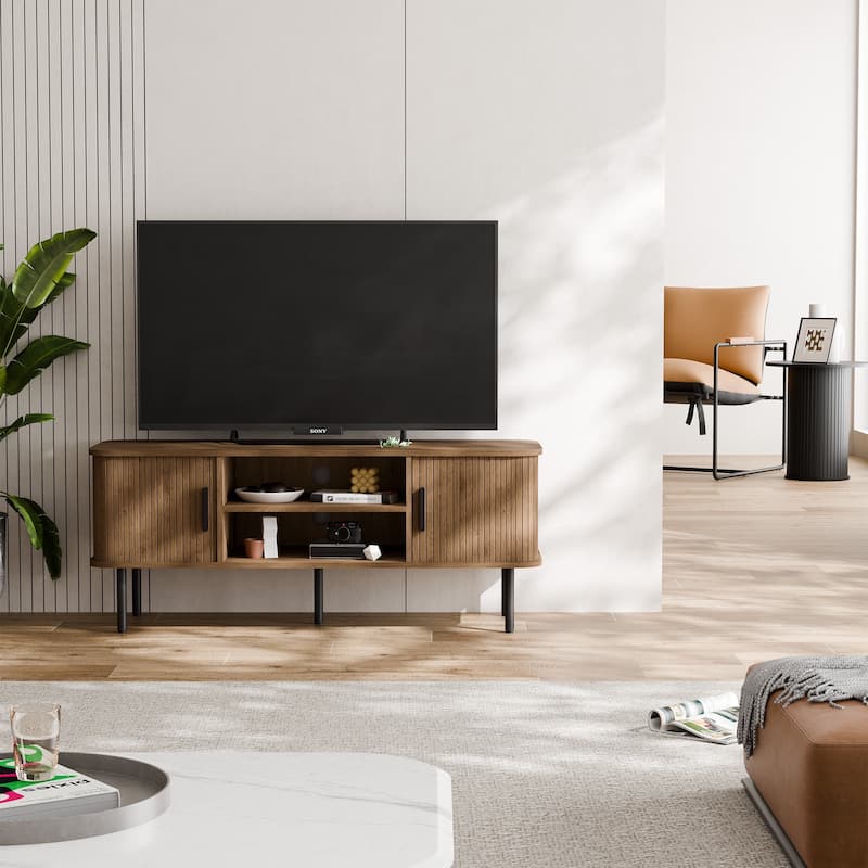 Tambour TV Stand Media Console for TVs Up to 55"