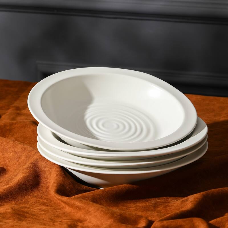 Stone Lain Orbit Stoneware Pasta Bowl Set - 4 Piece - White