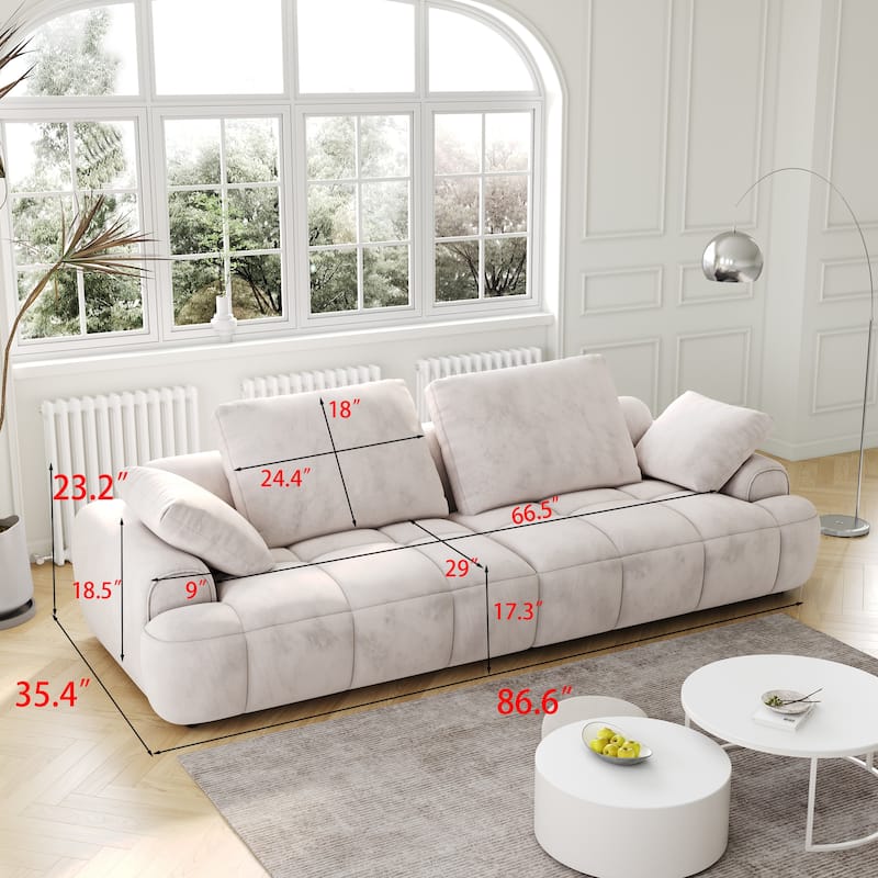 Modern Velvet 3-Seater Sofa - Soft Suede Couch with Durable Wood Frame, Ideal for Home or Office
