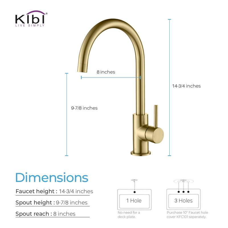 Lead Free Solid Brass High Arc Single Level Bar Prep Kitchen Faucet with Single Handle