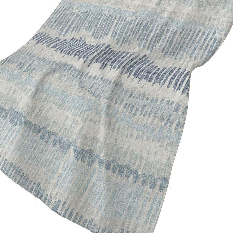 HomeRoots 50" X 70" Blue And Beige Abstract Polyester Woven Plush Throw Blanket