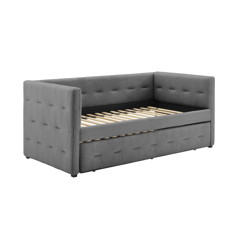 Corvus Somme Tufted Upholstered Daybed with Trundle - Grey