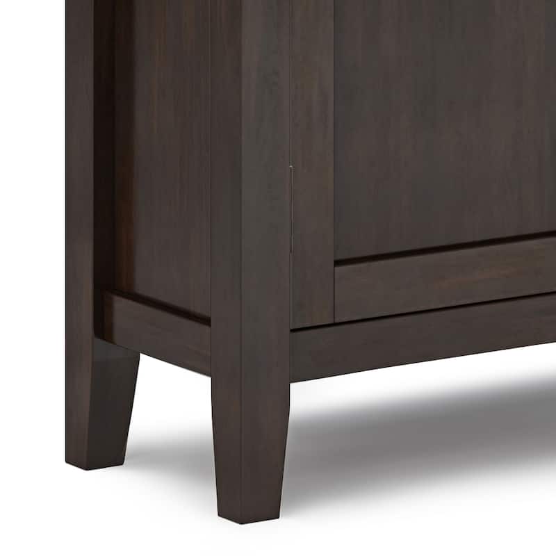 WYNDENHALL Mansfield SOLID WOOD 32 inch Wide Transitional Low Storage Cabinet - 32"w x 14"d x 31"h