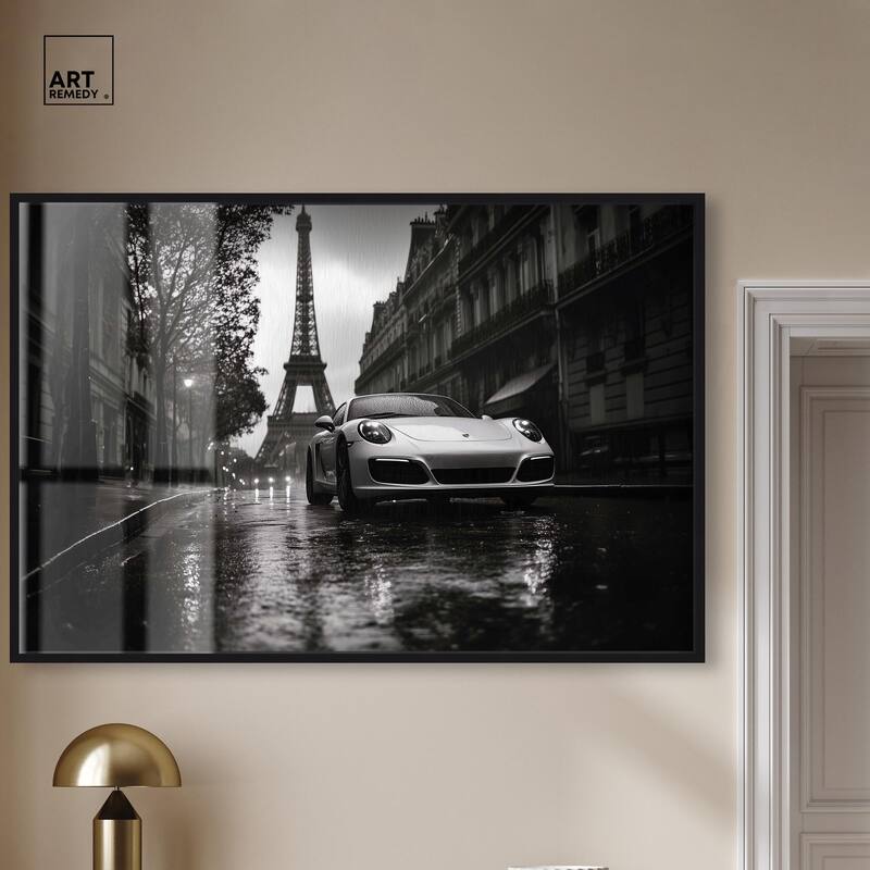 Driving in the Rain Paris Shadowbox by Art Remedy