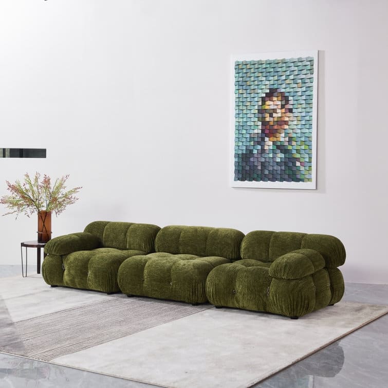 Belani 114'' Chenille Fabric Sofa