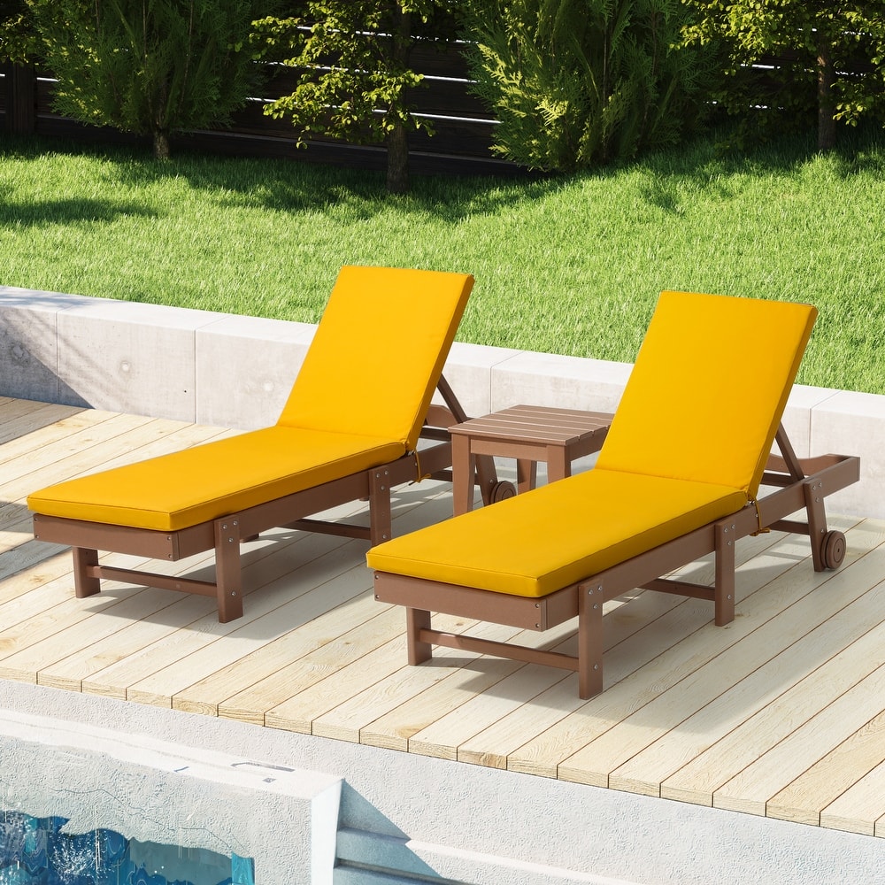Fading Free All Weather Outdoor Patio Chaise Lounge Cushions Only - (Set of 2)