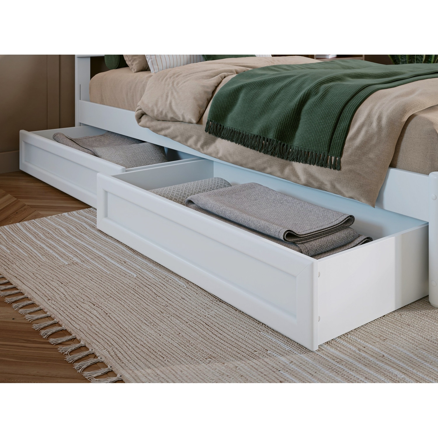 Twin-Full Mid-Century Modern Under Bed Storage Drawers