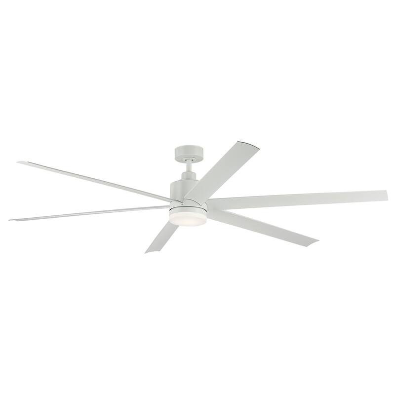 Kichler Lighting Loa 80 Inch Ceiling Fan with Satin Etch Cased Opal Glass in Matte White with White Blades