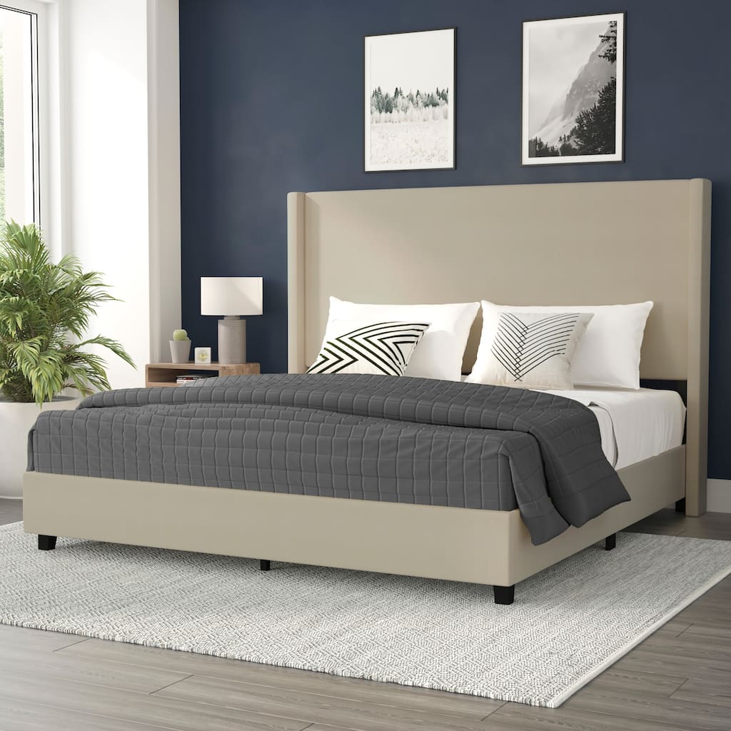 Flash Furniture FFIF98176 Ursulina King Wood Platform Bed Frame with