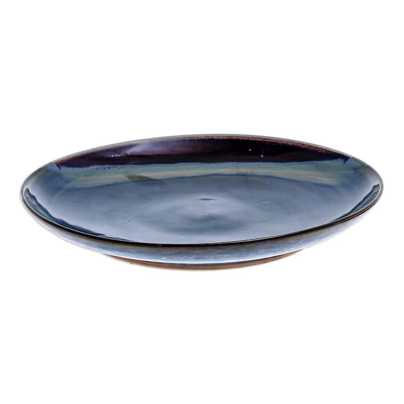 Novica Handmade Happy Harvest Ceramic Dinner Plate