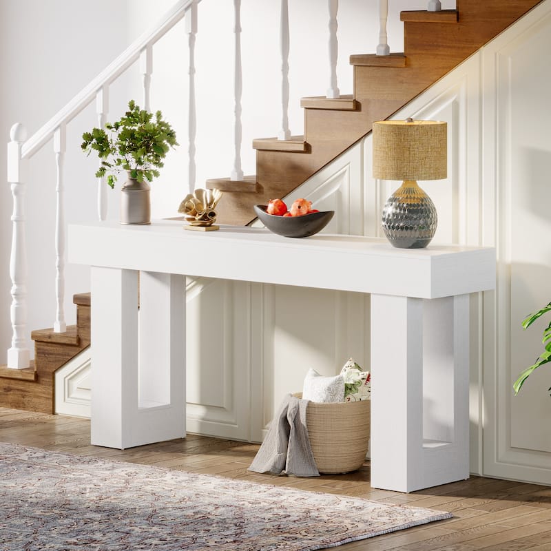 63-inch Wood Narrow Console Sofa Hallway Accent Table for Entryway