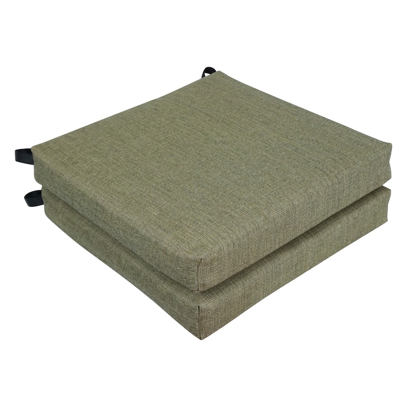 20-inch by 19-inch Premium Woven Olefin Indoor/Outdoor Chair Cushions (Set of 2) - 20 x 19