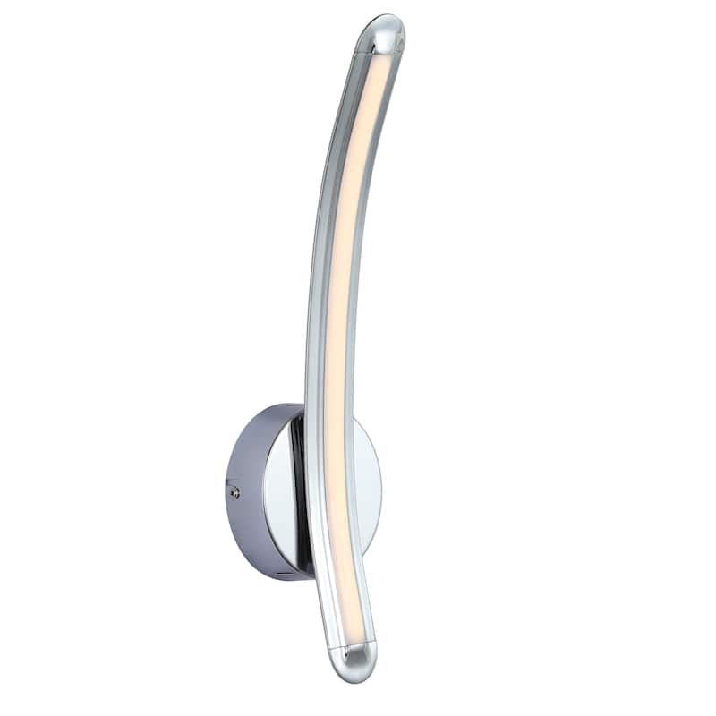 Roxanna 17.7" Dimmable Integrated LED Metal Sconce, Chrome by JONATHAN Y - One