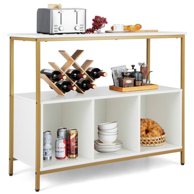 Modern Kitchen Buffet Sideboard with 3 Compartments - 43.5" x 17" x 35" (L x W x H)