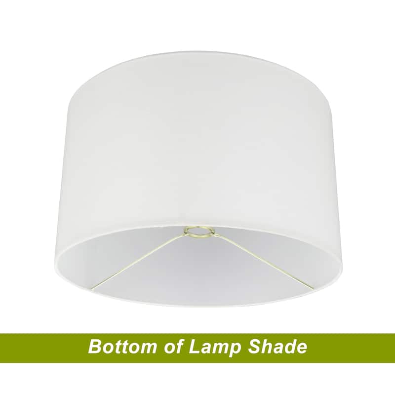 Aspen Creative Off White Drum (Cylinder) Shape UNO Construction Lamp Shade (17" x 17" x 10") - N/A