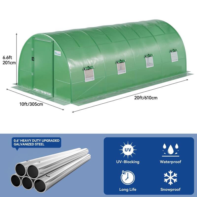 Moasis Greenhouse with Reinforced Steel Frame PE Cover
