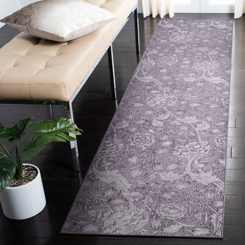 My Magic Carpet Kalini Floral Woodland Brown Machine Washable Rug - 2.5' x 10'