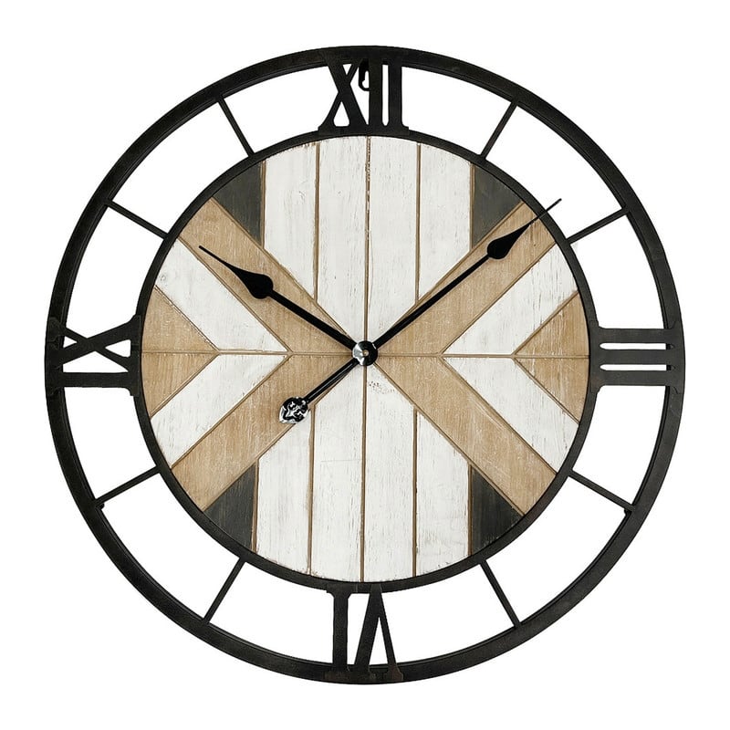 Thalia Metal Round Modern Farmhouse Wall Clock - 23.75"H x 23.75"W x 1"D