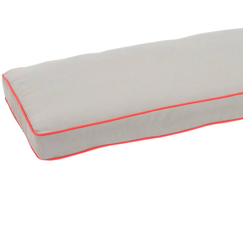 Cottage Sunbrella Fabric Bench Cushion for Cottage Teak Bench - Charcoal with Jockey Red Cording