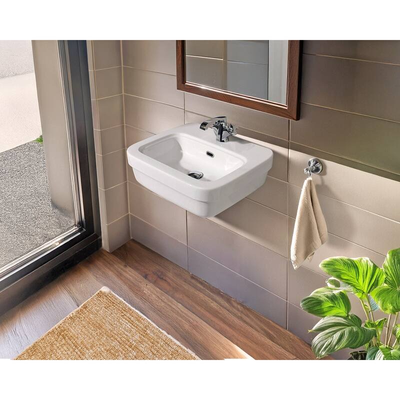 Whitehaus B-EVO15 20-7/8" Rectangular Vitreous China Wall Mounted