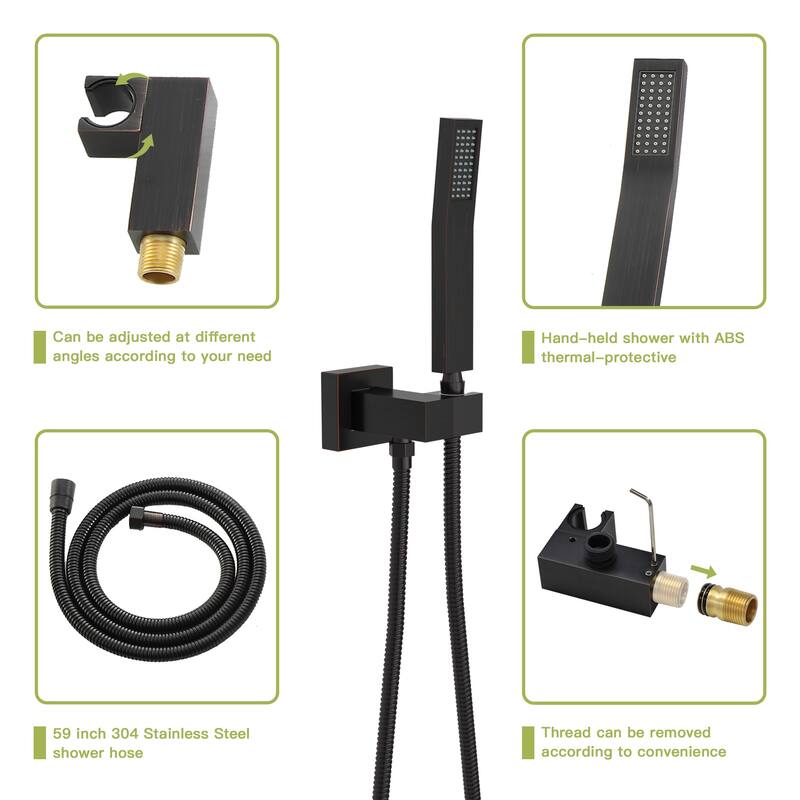 Topcraft 10-inch Ceiling Mount Square Shower System with Rough-in Valve - 10*10