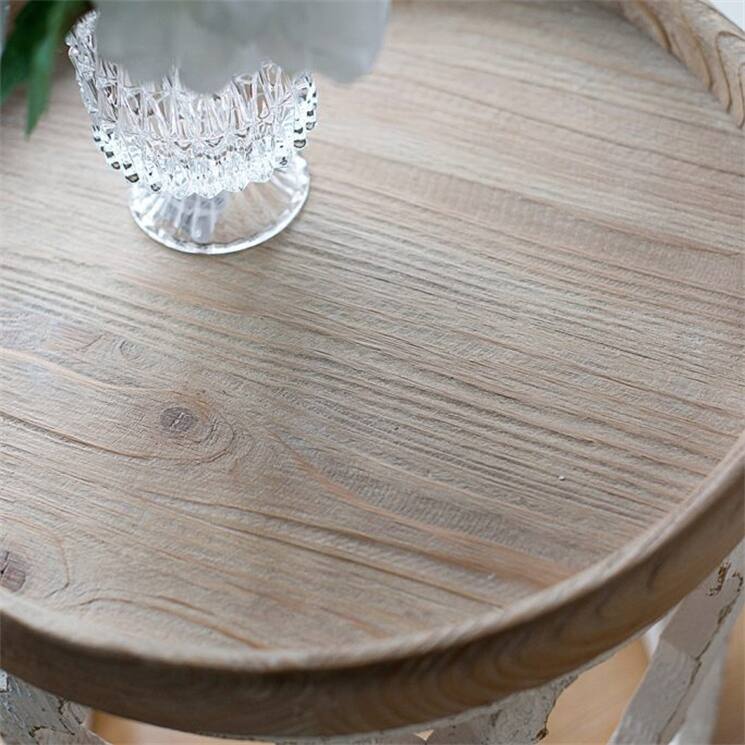 Distressed White Wooden Side Table