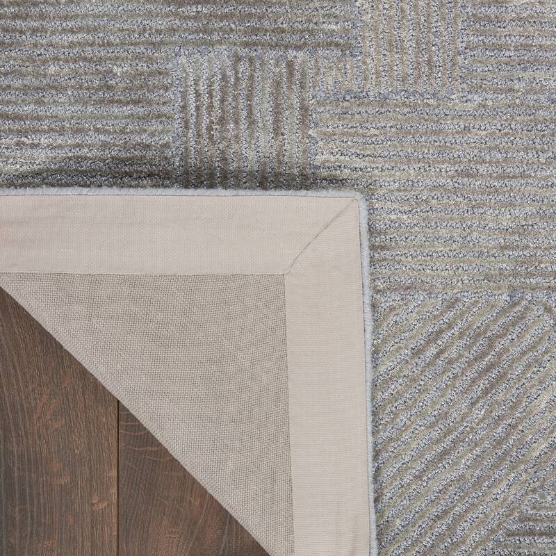 Michael Amini Abstract Linear Shimmer Area Rug