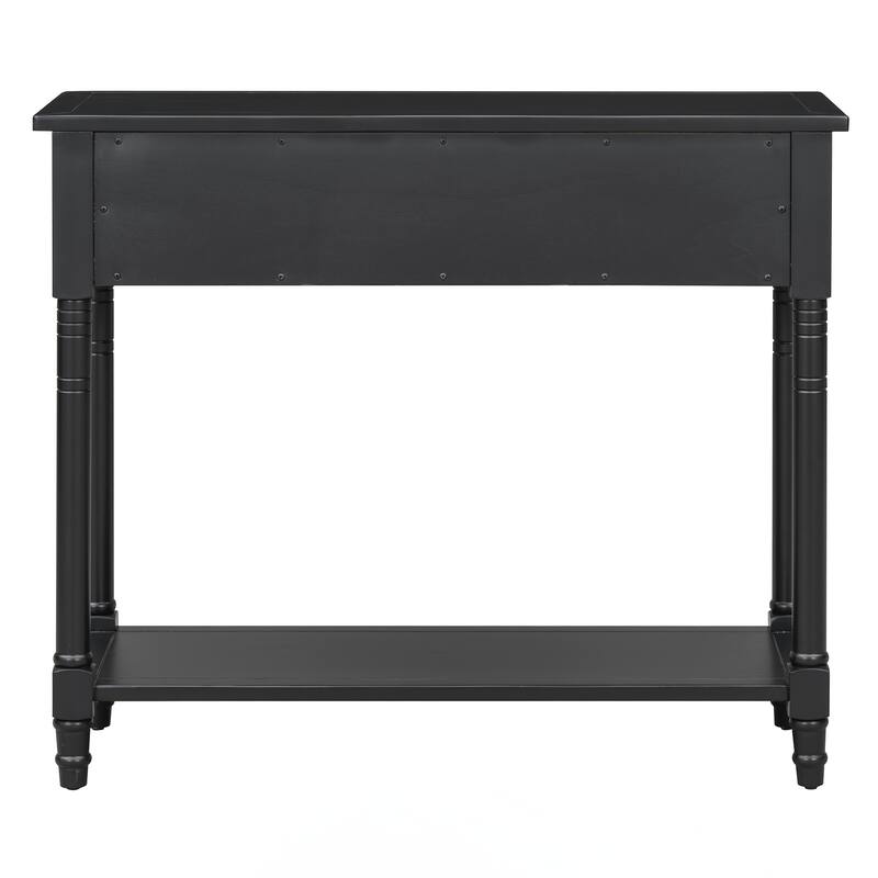 Console Table Traditional Design with Two Drawers and Bottom Shelf