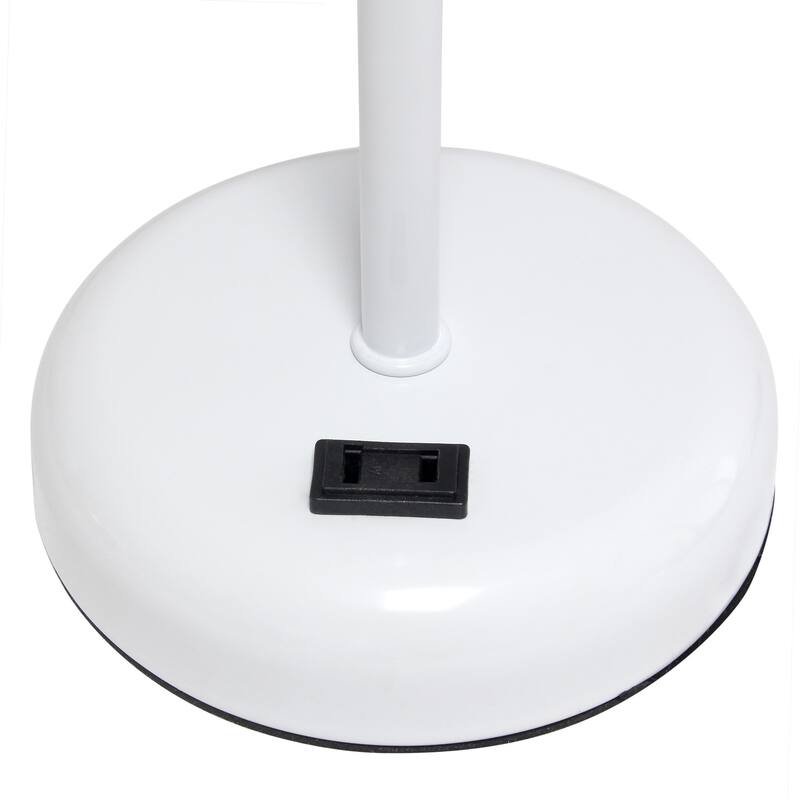 19.5 in. White Finish Table Lamp with Blue Shade, Durable Stick Lamp for End/Side Tables, Set of 2