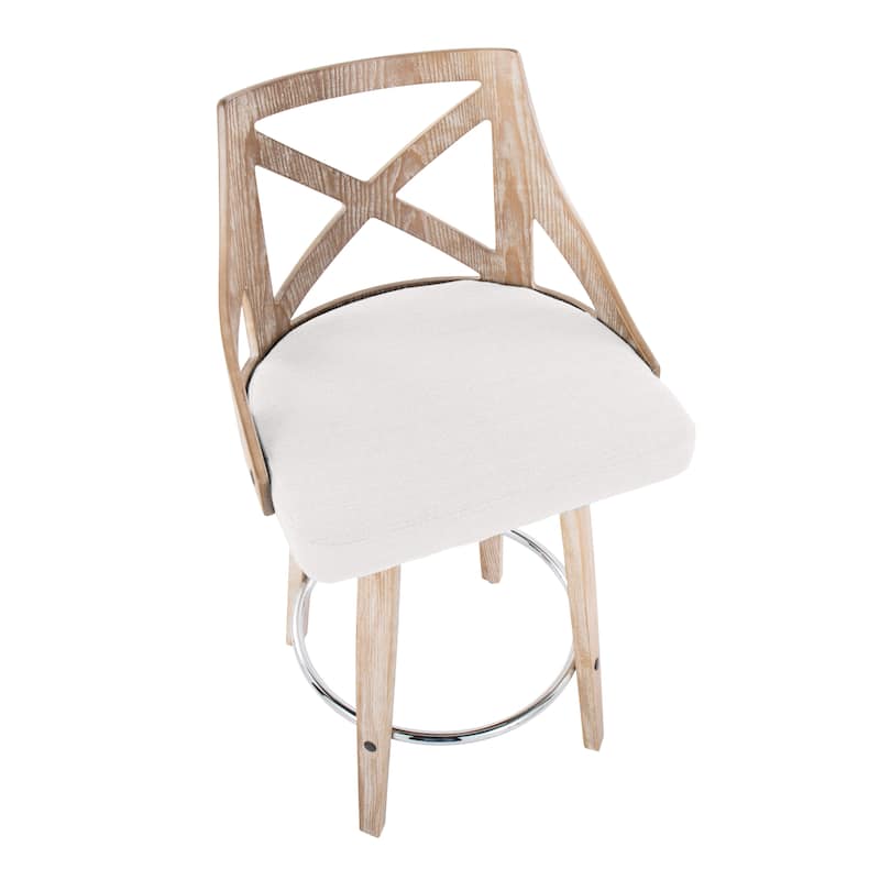 The Gray Barn Charlotte 26" Fixed-Height Counter Stool with Bent Wood Legs (Set of 2)