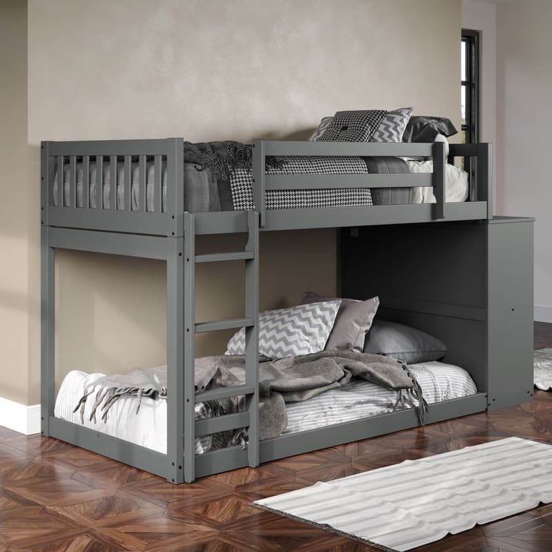 Mission Twin over Twin Chest & Storage Bunk Bed in Dark Grey