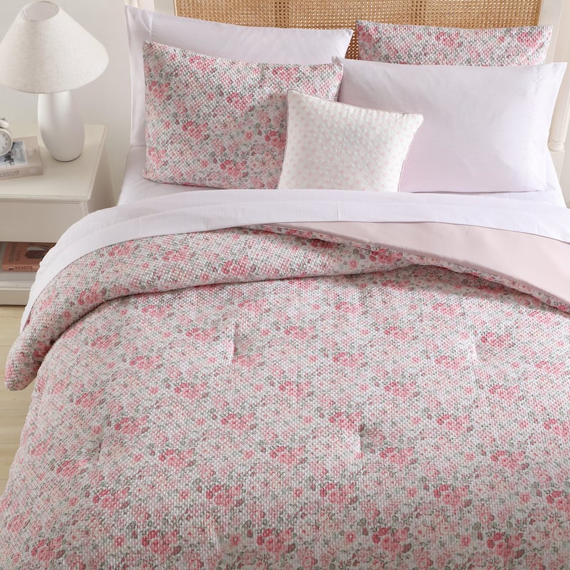 Laura Ashley Quartet Reversible Pink Bonus Bed Set