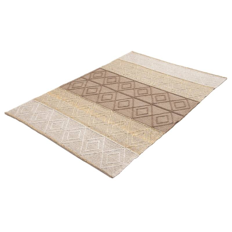 ECARPETGALLERY Braid weave Sienna Brown Wool Rug - 6'0 x 9'0