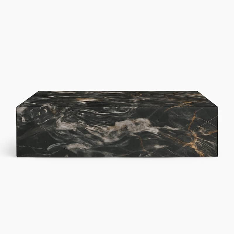 BETACH Genuine Marble Block Coffee Table - Phantom Black Marble