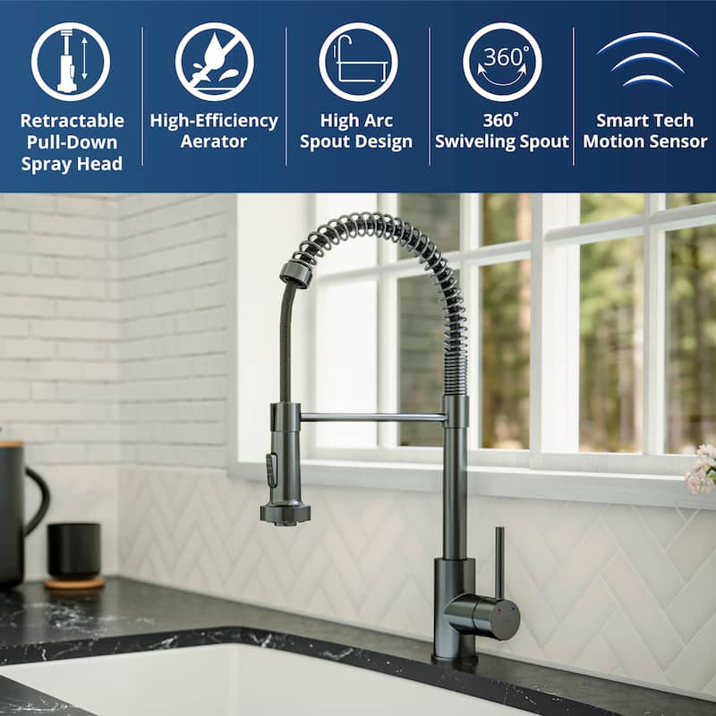 Karran Loxton Touchless Single-Handle Pull-Down Sprayer Kitchen Faucet