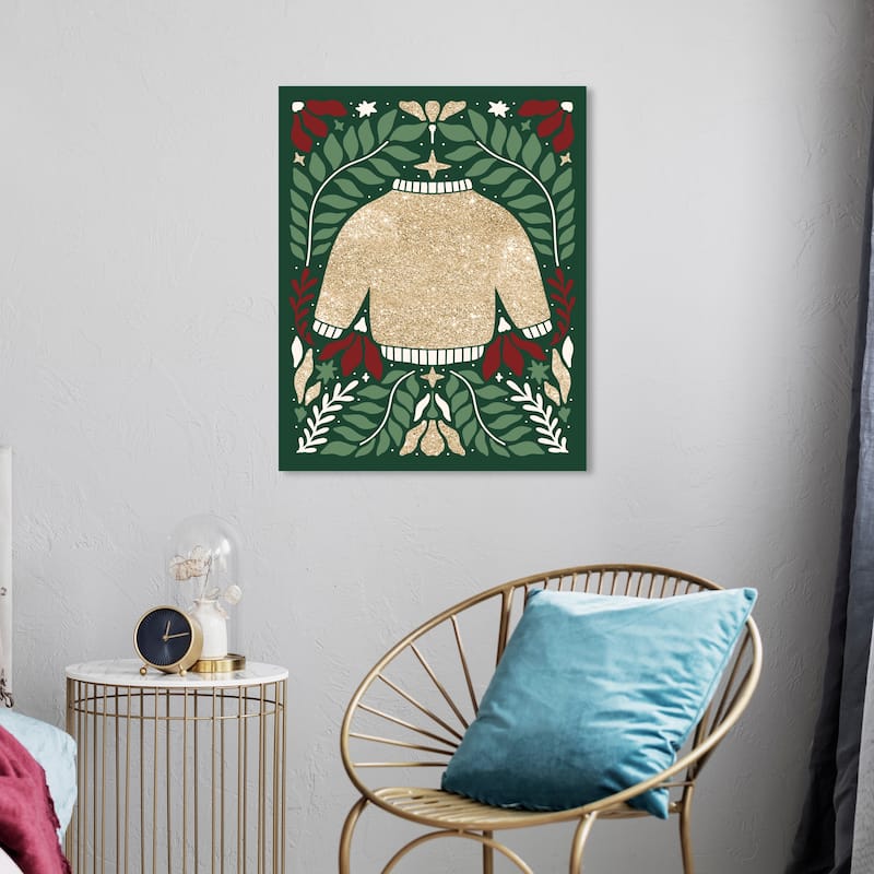 Wynwood Studio Canvas Holiday and Seasonal Warmth at Christmas Gold Glam Wall Art Canvas Print - 20 x 24