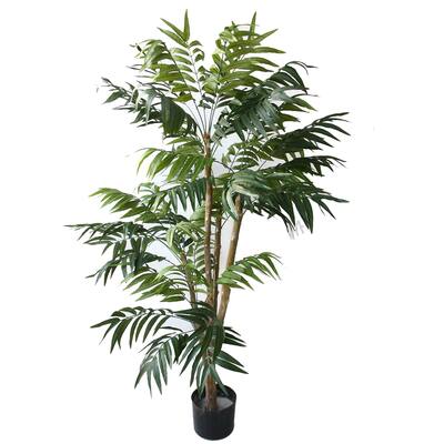 5 Foot Artificial Tropical Potted Palm Tree - N/A
