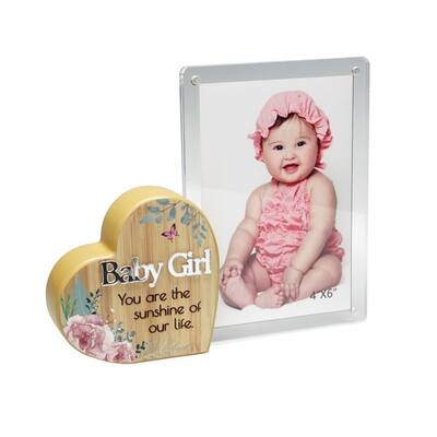 Heart With Text And Clear Photo Frame- Baby Girl Photo Frame