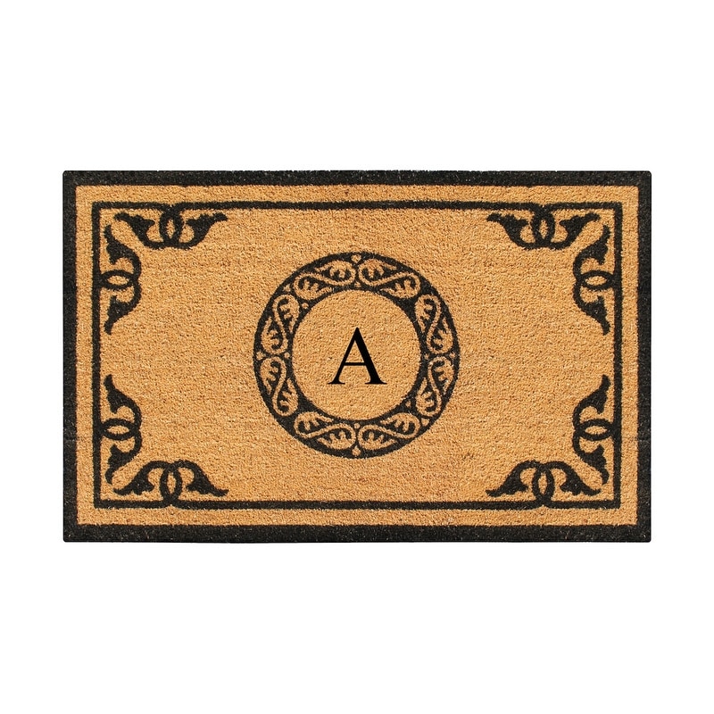 A1HC Natural Coir Monogrammed Entrance Door Mats, Durable Large